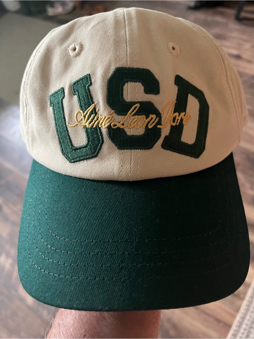 Aime Leon Dore Cream Baseball Cap with Gold Logo USD